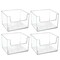 mDesign Open Front Plastic Storage Bin for Cube Furniture, 12" W, 4 Pack - Clear